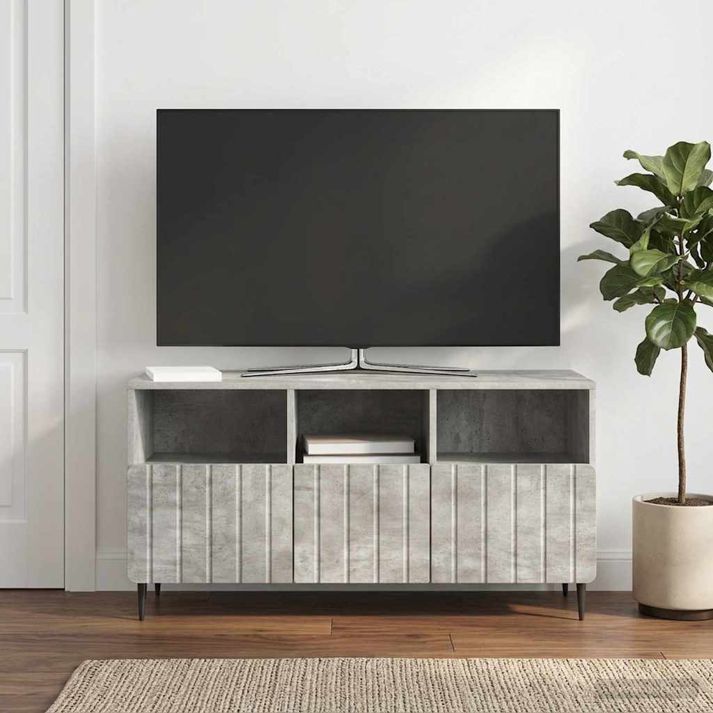 TV-skab med skuffe Betongrå 102 x 34,5 x 50 cm Konstrueret træ