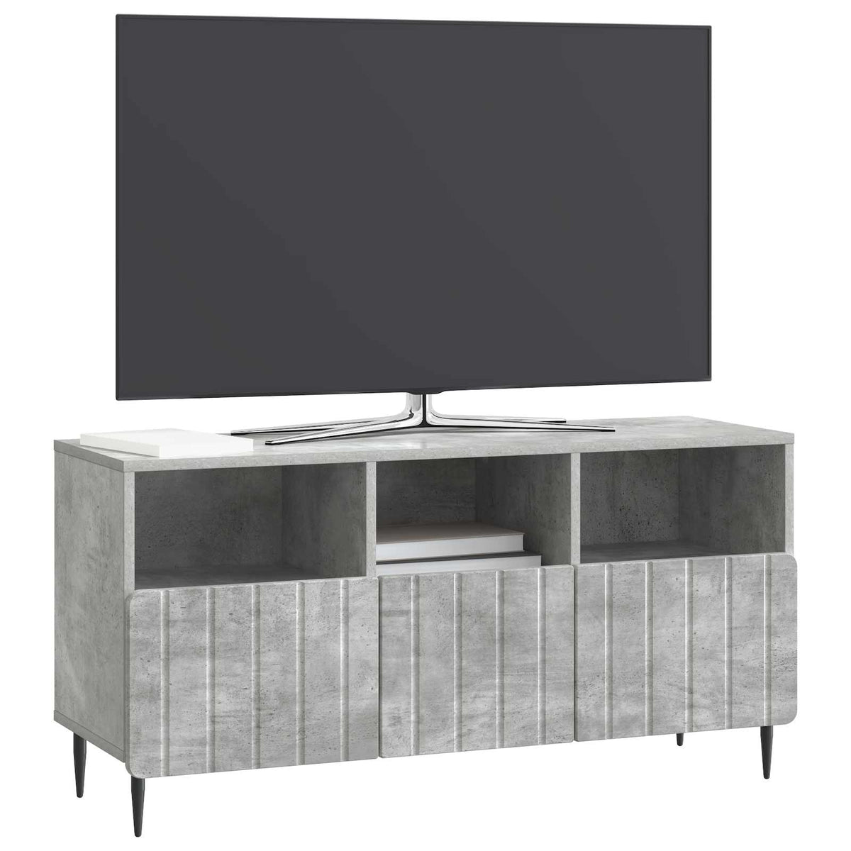 TV-skab med skuffe Betongrå 102 x 34,5 x 50 cm Konstrueret træ