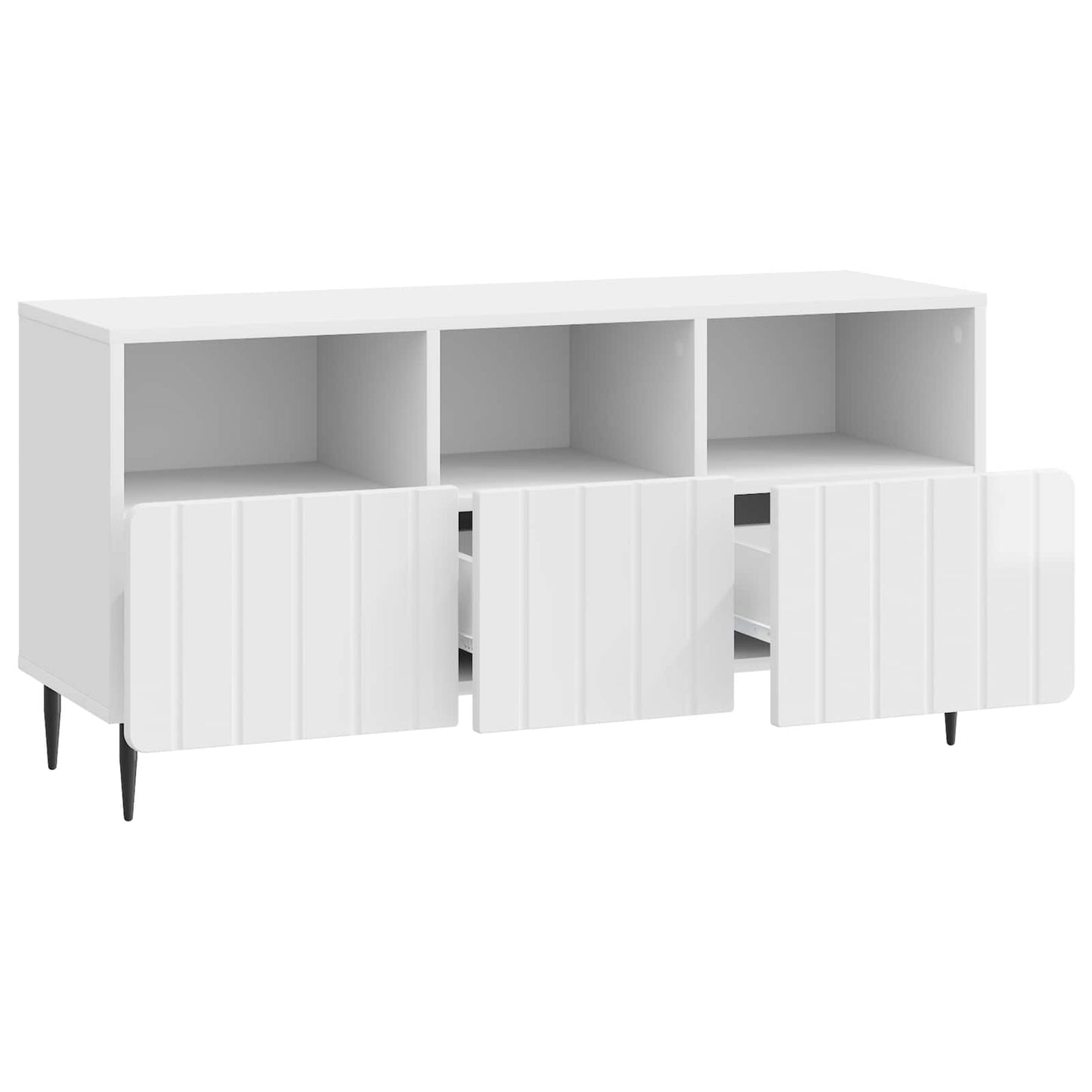TV-skab Hvid højglans 102 x 34,5 x 50 cm Konstrueret træ