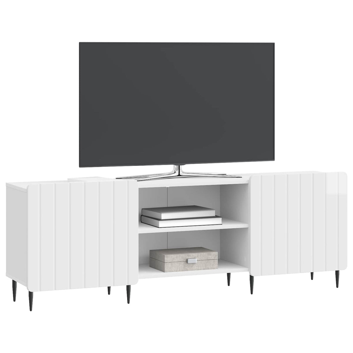 TV-skab Hvid højglans 150 x 31 x 52 cm Konstrueret træ