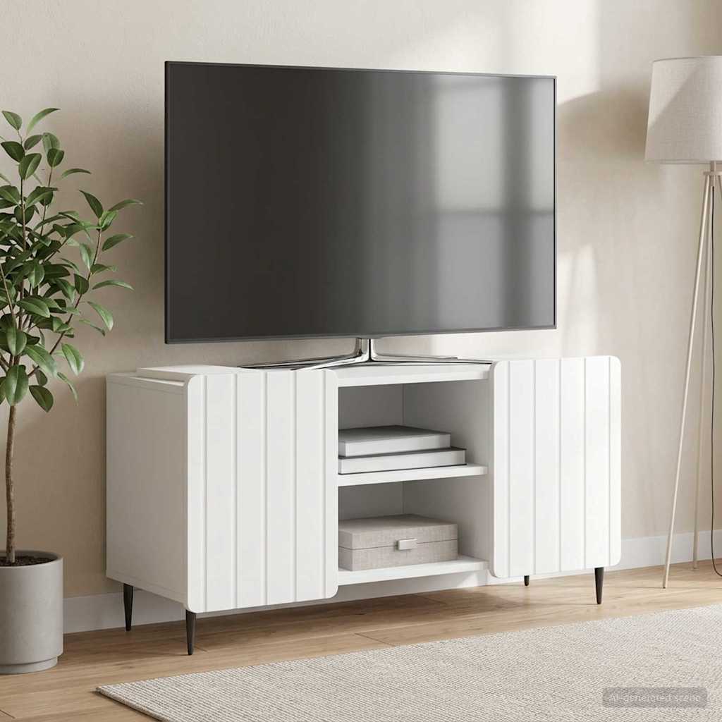 TV-skab Hvid 102 x 34,5 x 52 cm Konstrueret træ