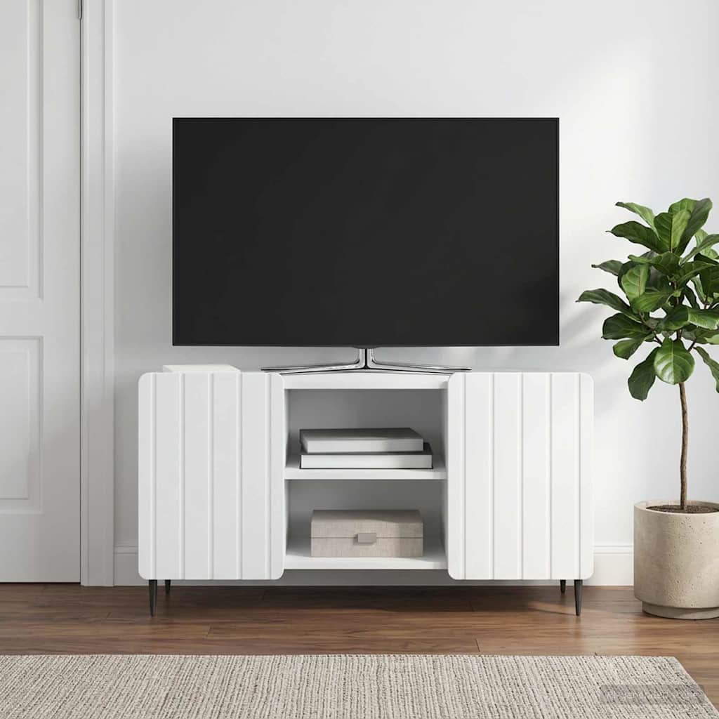 TV-skab Hvid 102 x 34,5 x 52 cm Konstrueret træ