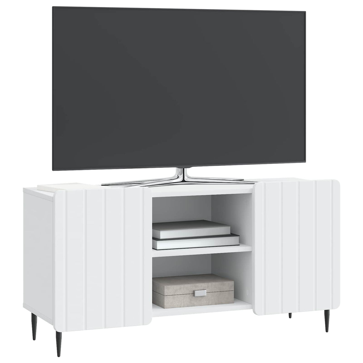 TV-skab Hvid 102 x 34,5 x 52 cm Konstrueret træ