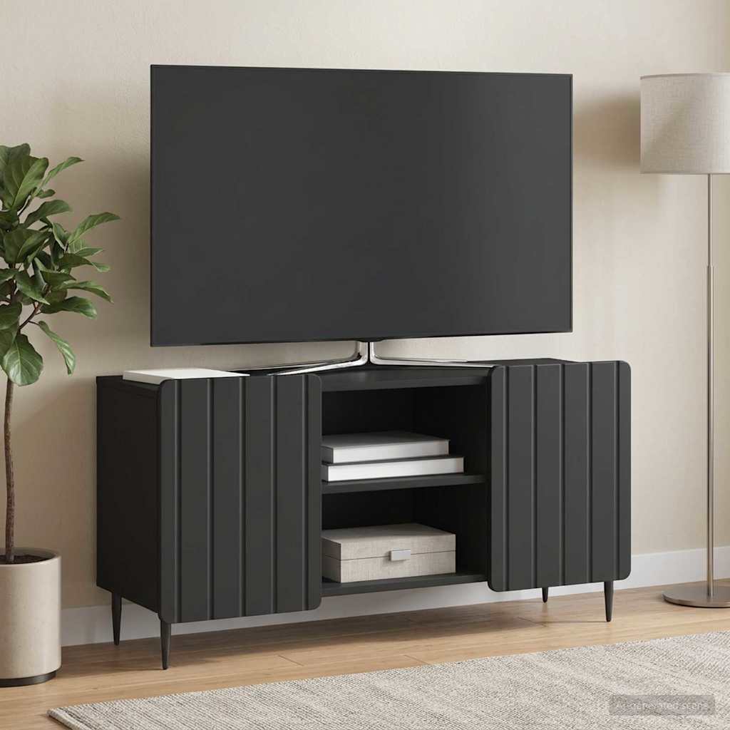 TV-skab 102 x 34,5 x 52 cm Sort Konstrueret træ