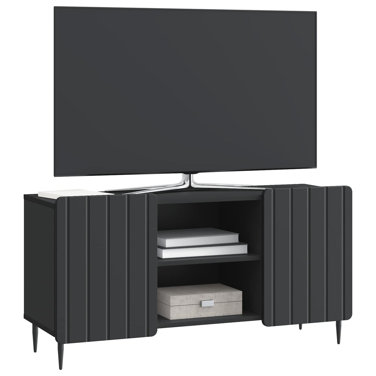 TV-skab 102 x 34,5 x 52 cm Sort Konstrueret træ