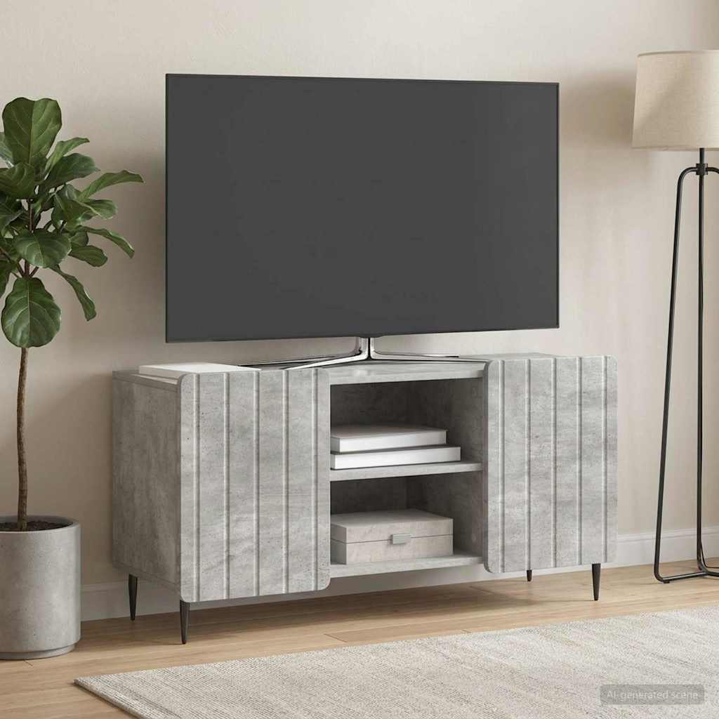 TV-skab 102 x 34,5 x 52 cm Betongrå Konstrueret træ
