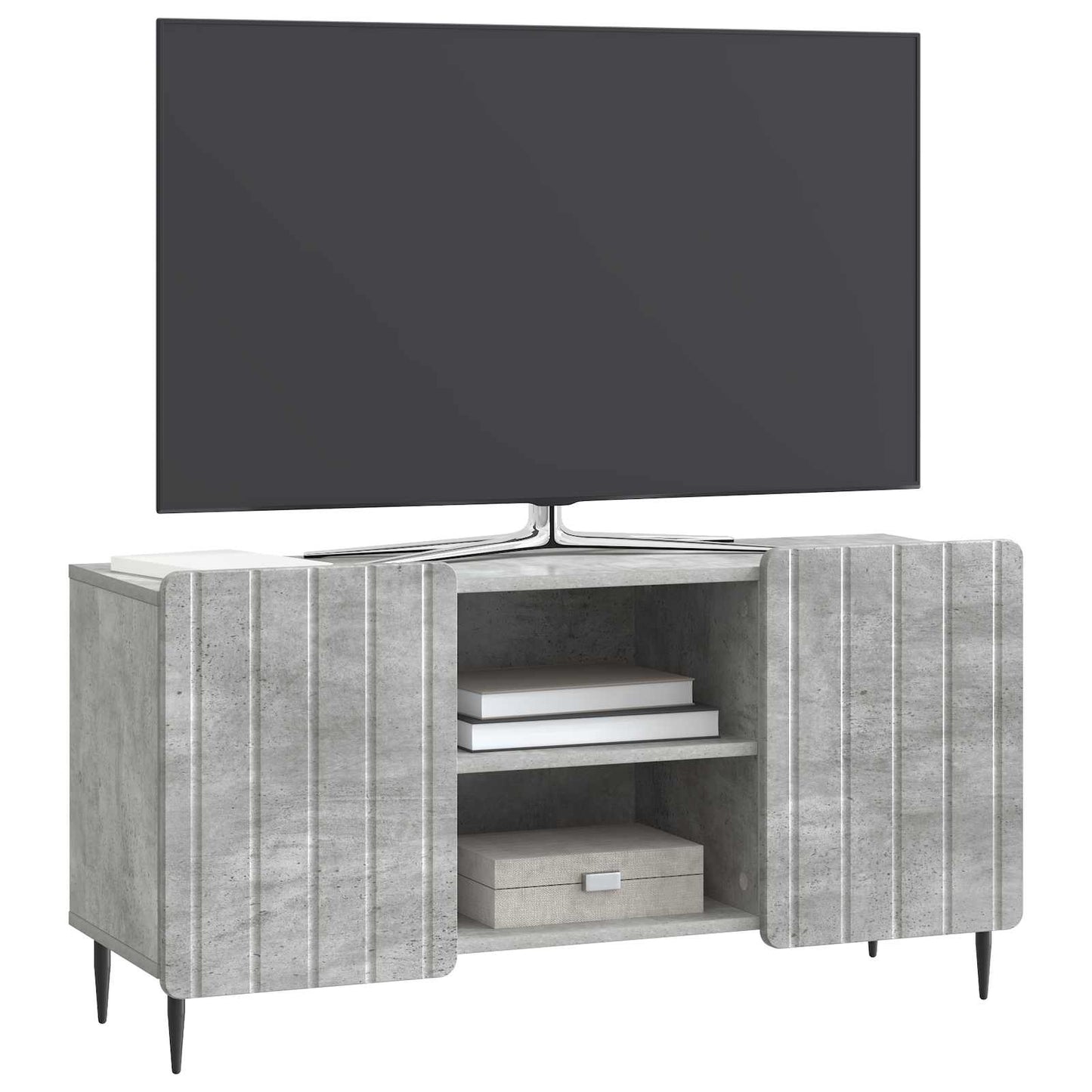 TV-skab 102 x 34,5 x 52 cm Betongrå Konstrueret træ