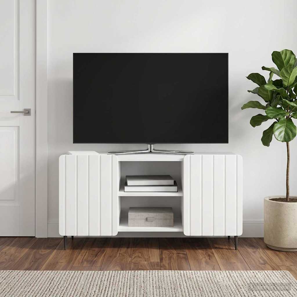 TV-skab 102 x 34,5 x 52 cm Hvid højglans Konstrueret træ