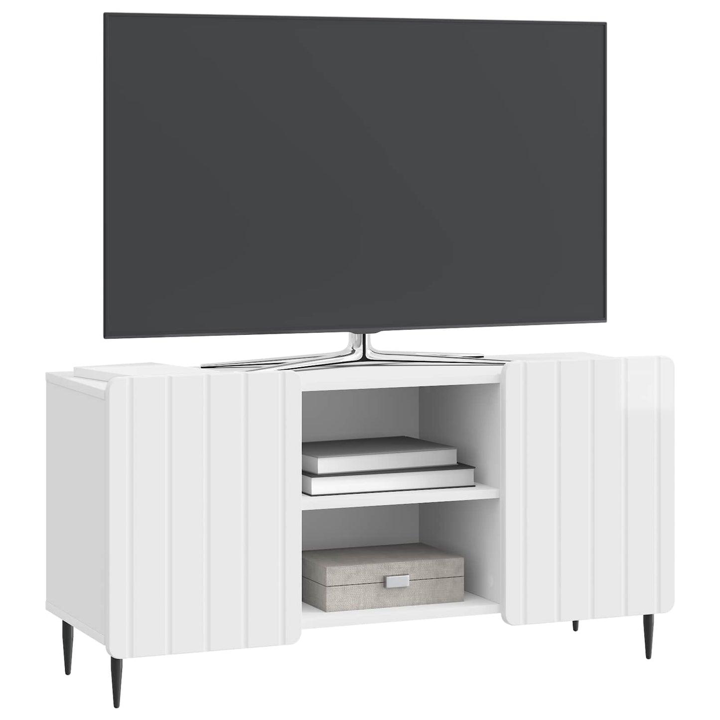 TV-skab 102 x 34,5 x 52 cm Hvid højglans Konstrueret træ