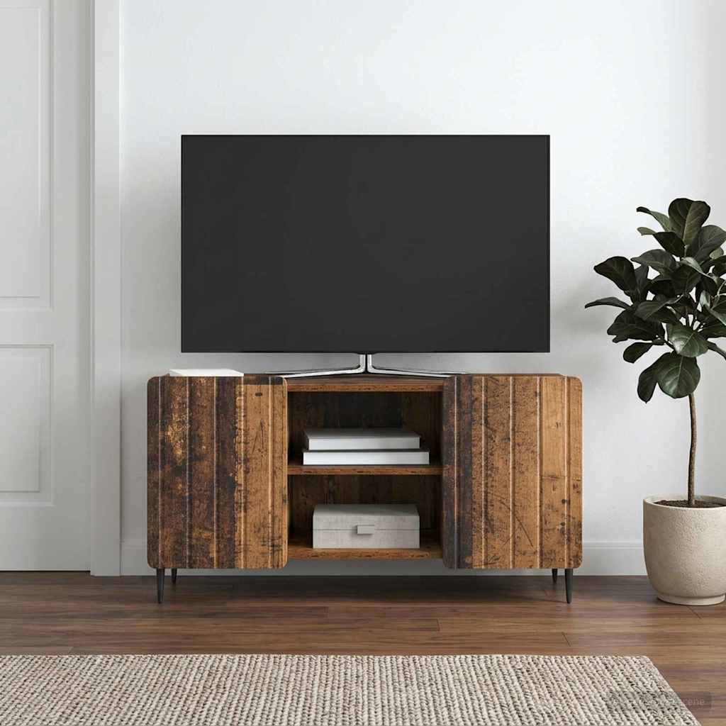 TV-skab 102 x 34,5 x 52 cm Gammelt træ Konstrueret træ