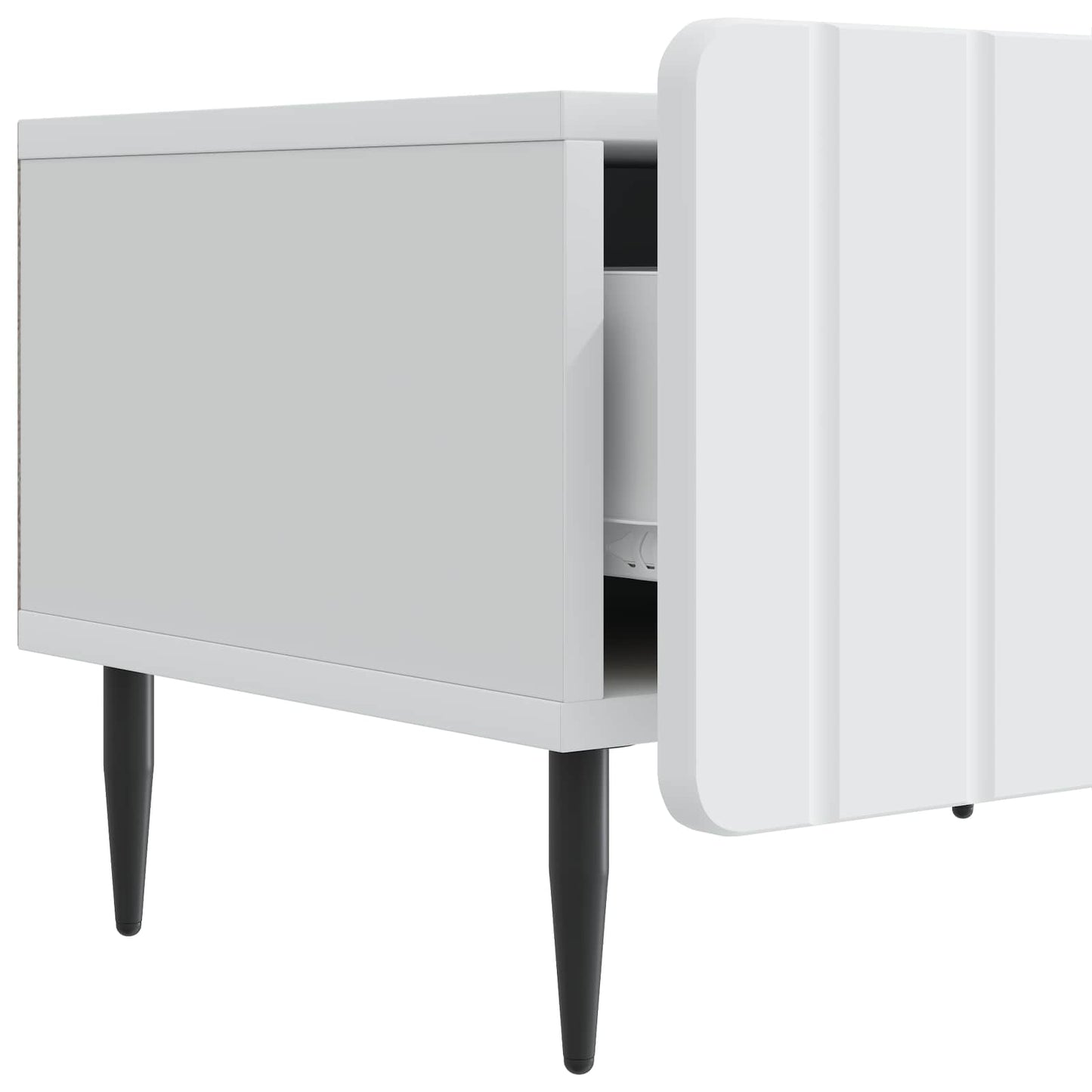 TV-skab med skuffe Hvid 147 x 34,5 x 32 cm Konstrueret træ