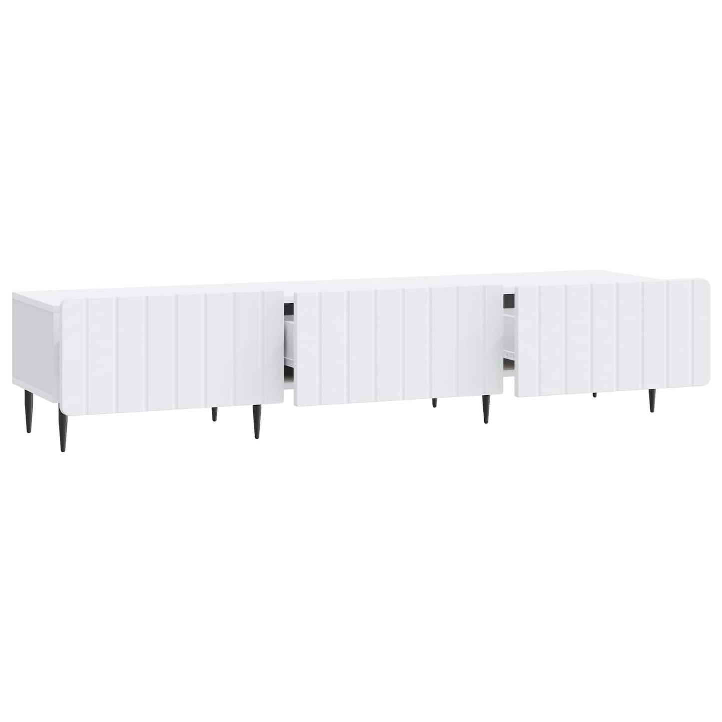 TV-skab med skuffe Hvid 147 x 34,5 x 32 cm Konstrueret træ
