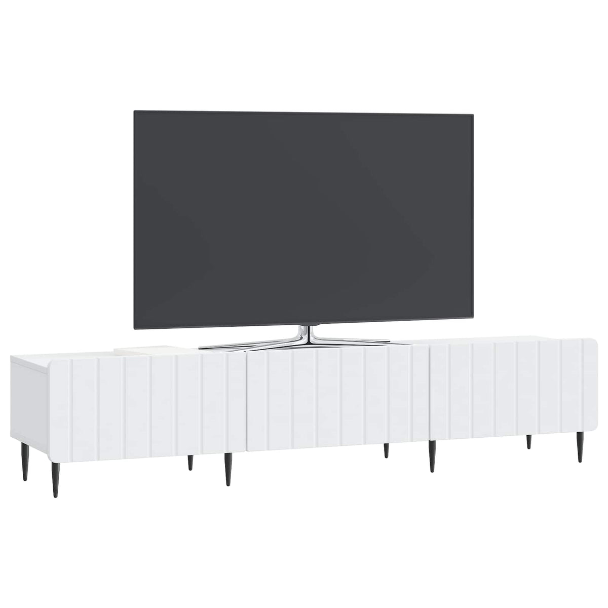 TV-skab med skuffe Hvid 147 x 34,5 x 32 cm Konstrueret træ