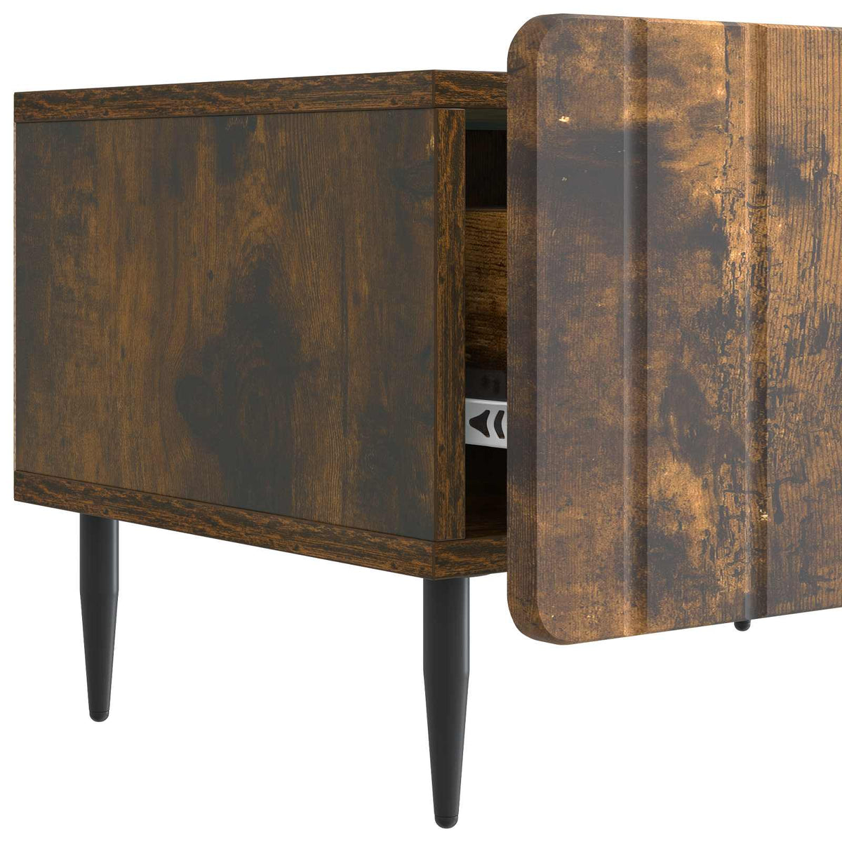 TV-skab med skuffe Røget eg 147 x 34,5 x 32 cm Konstrueret træ