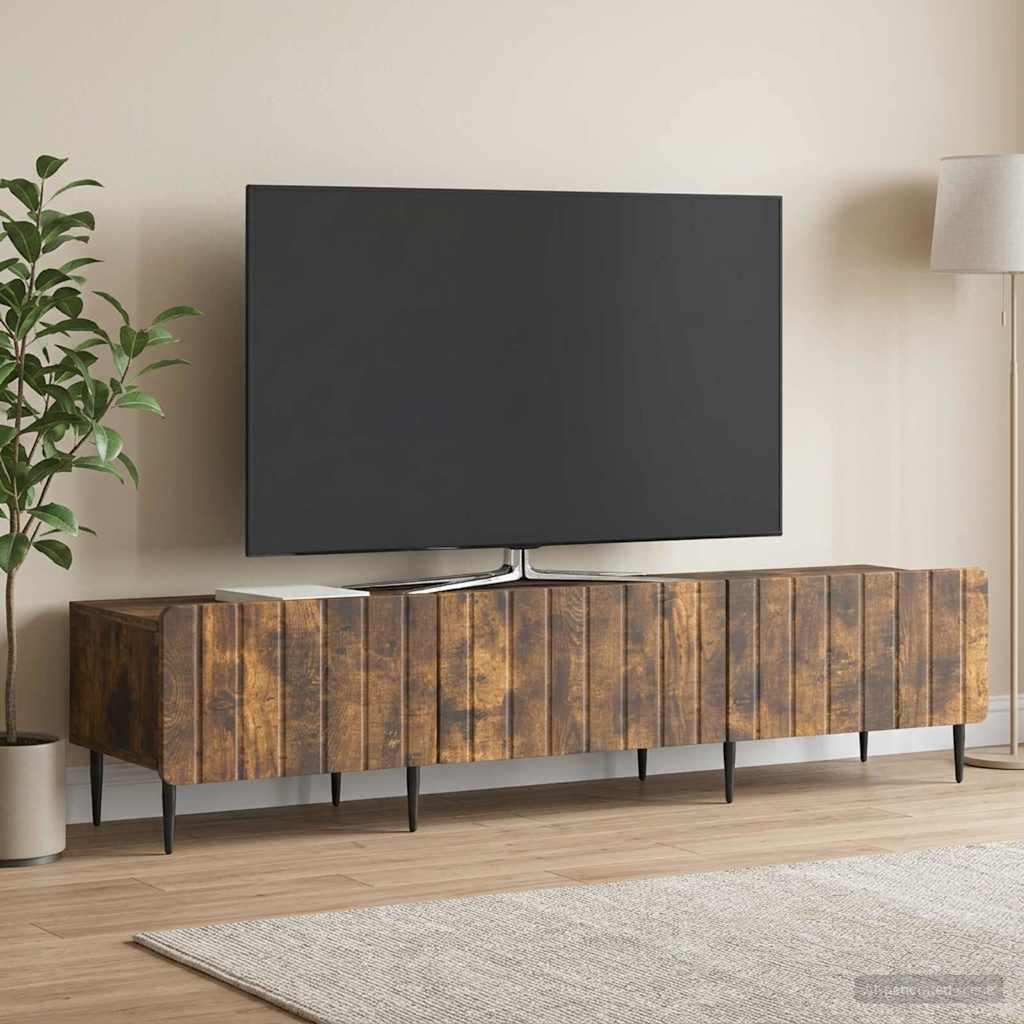 TV-skab med skuffe Røget eg 147 x 34,5 x 32 cm Konstrueret træ