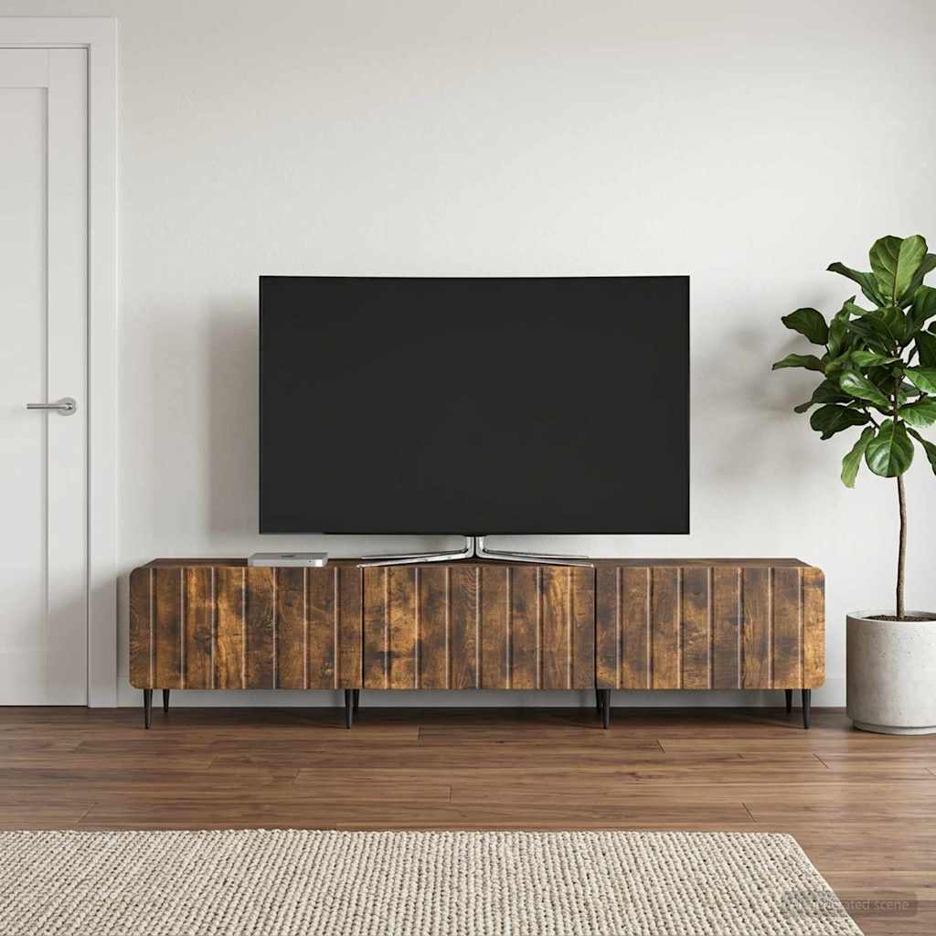 TV-skab med skuffe Røget eg 147 x 34,5 x 32 cm Konstrueret træ