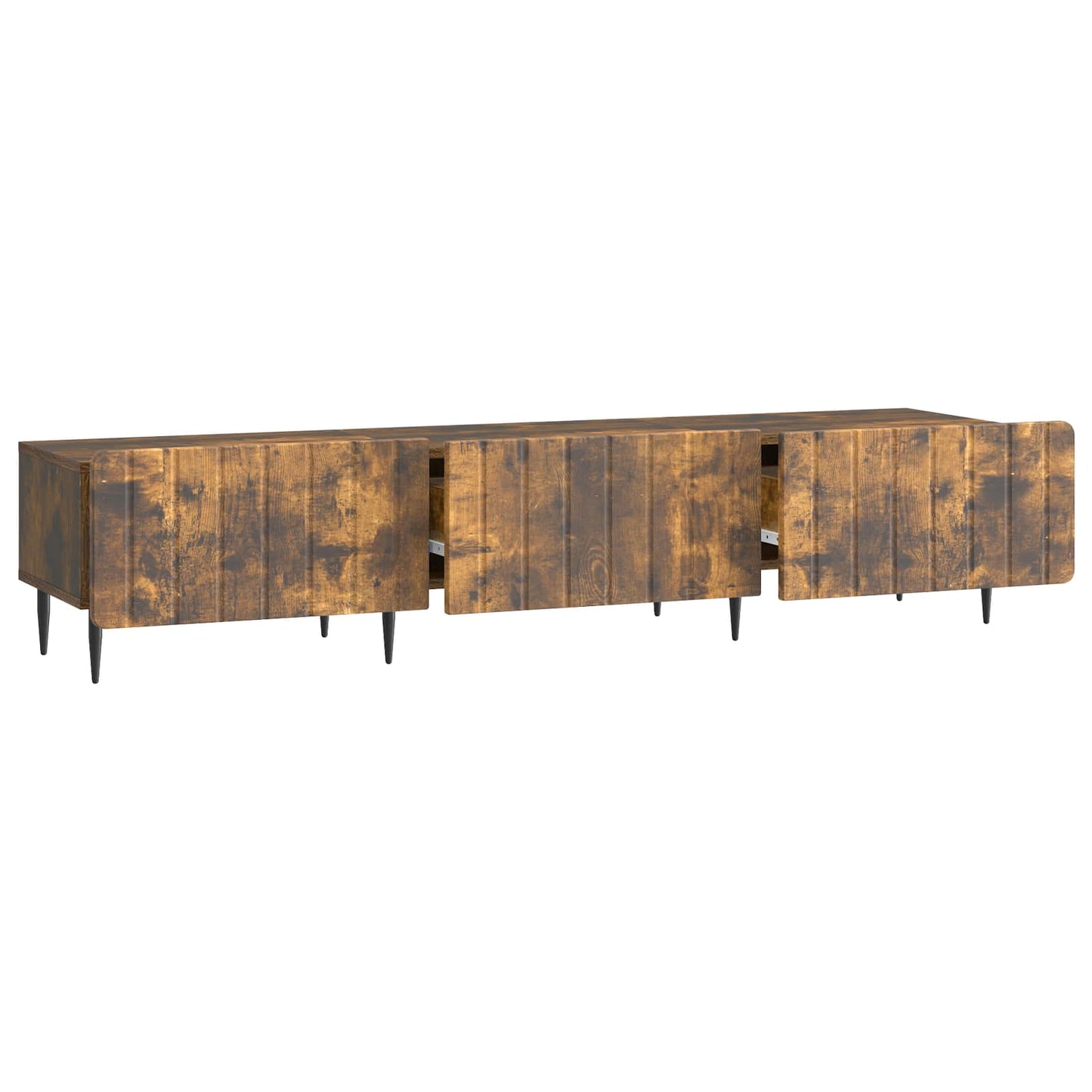 TV-skab med skuffe Røget eg 147 x 34,5 x 32 cm Konstrueret træ