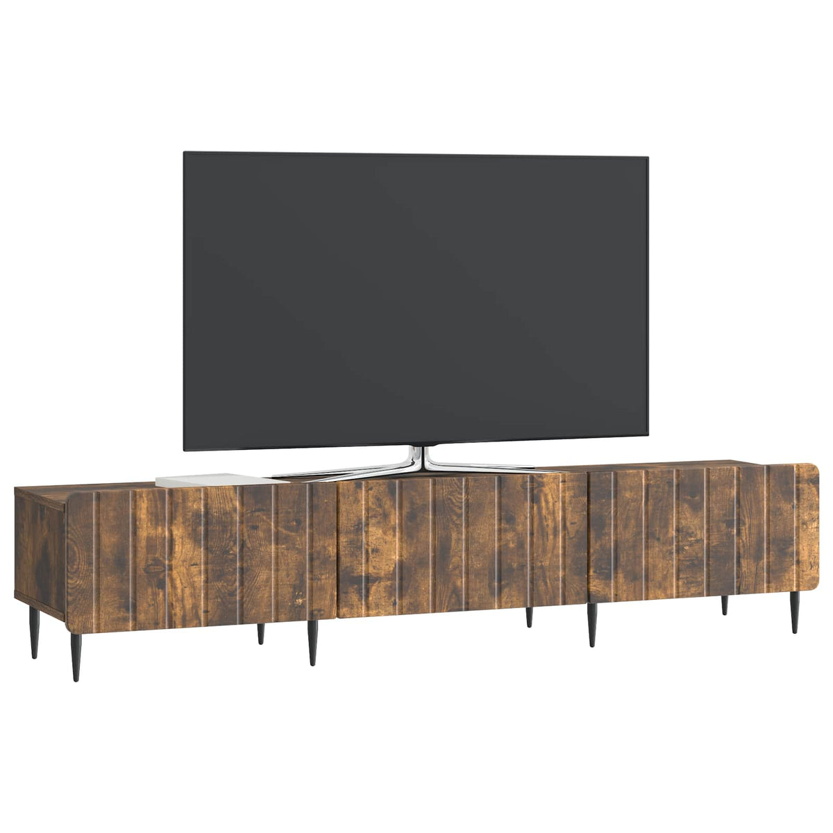 TV-skab med skuffe Røget eg 147 x 34,5 x 32 cm Konstrueret træ