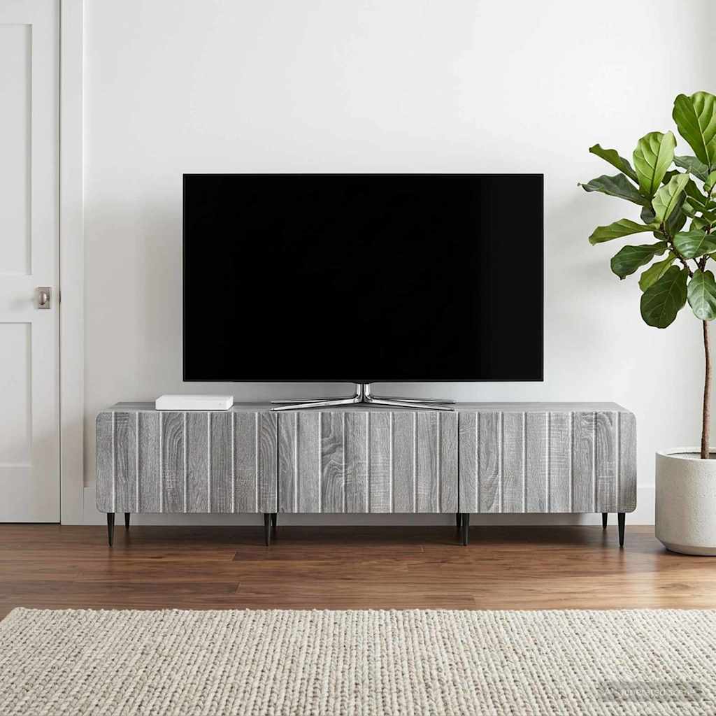TV-skab Grå sonoma-eg 147 x 34,5 x 32 cm Konstrueret træ