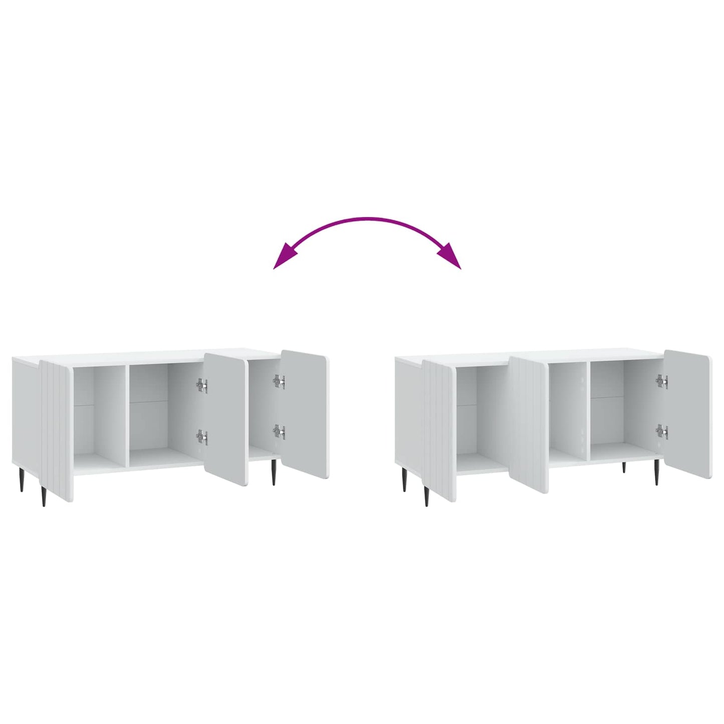 TV-skab Hvid 99 x 34,5 x 52 cm Konstrueret træ
