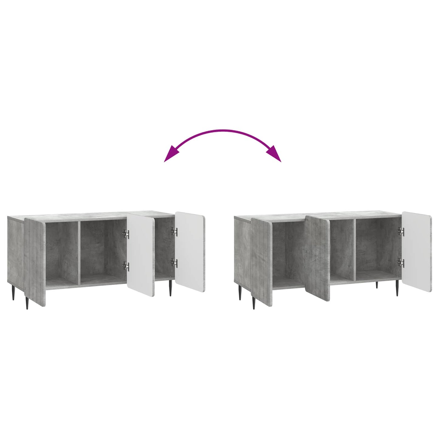 TV-skab 99 x 34,5 x 52 cm Betongrå Konstrueret træ