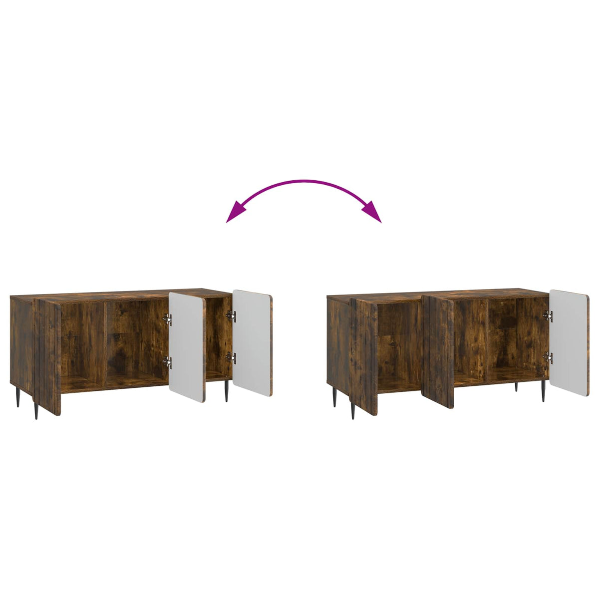 TV-skab 99 x 34,5 x 52 cm Røget eg Konstrueret træ