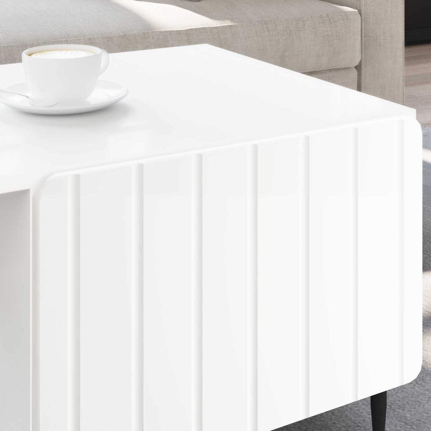 Sofabord Hvid 90 x 50 x 40 cm Konstrueret træ