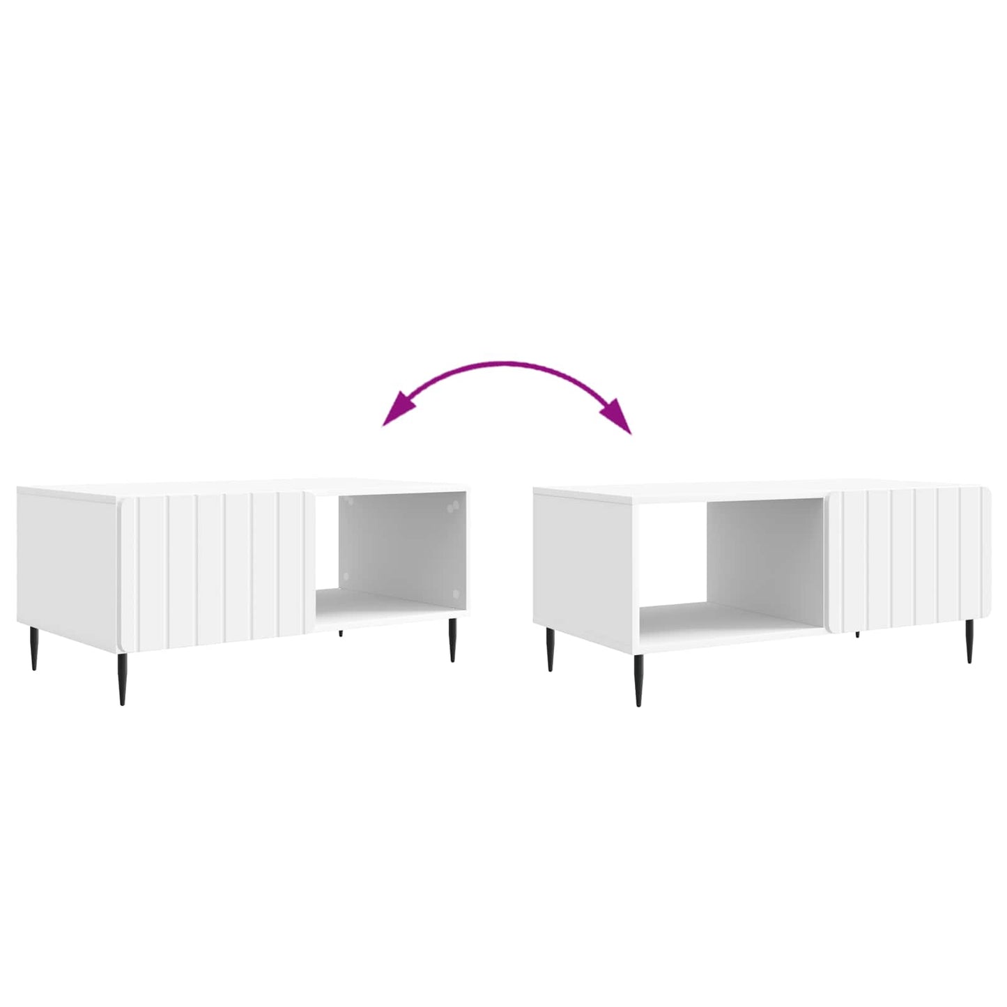 Sofabord Hvid 90 x 50 x 40 cm Konstrueret træ