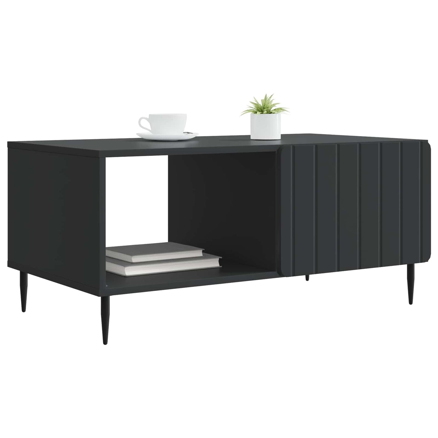 Sofabord Sort 90 x 50 x 40 cm Konstrueret træ