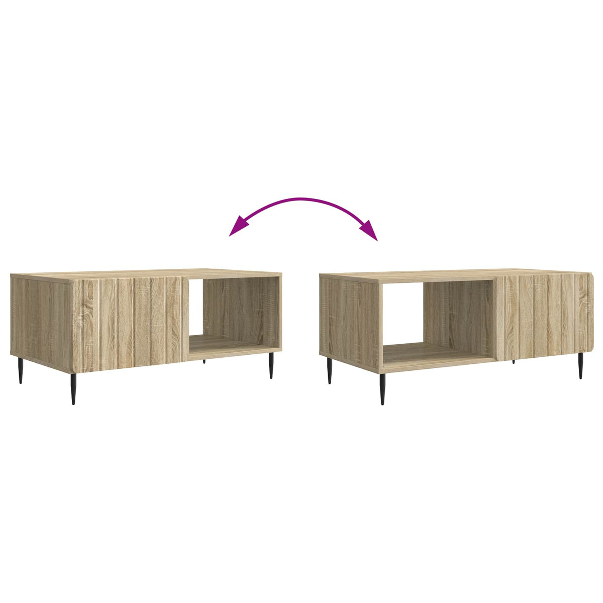 Sofabord Sonoma-eg 90 x 50 x 40 cm Konstrueret træ