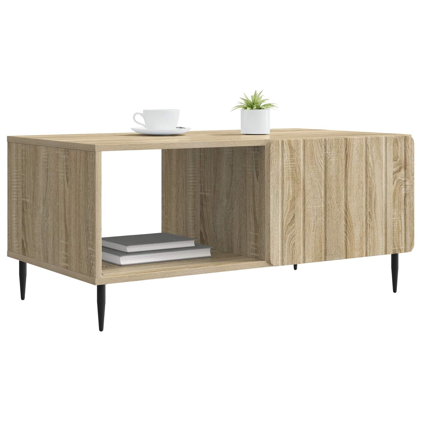 Sofabord Sonoma-eg 90 x 50 x 40 cm Konstrueret træ