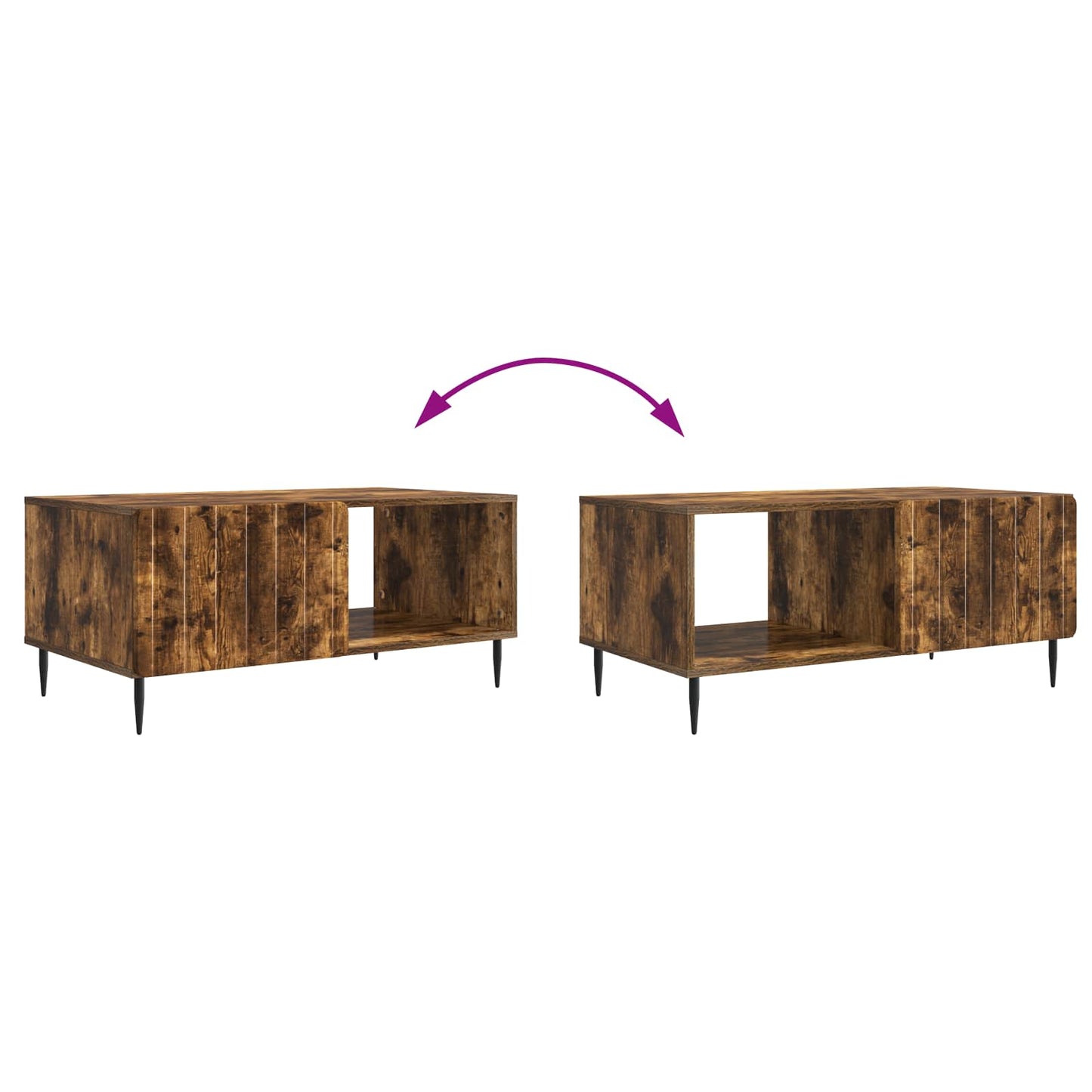 Sofabord Røget eg 90 x 50 x 40 cm Konstrueret træ