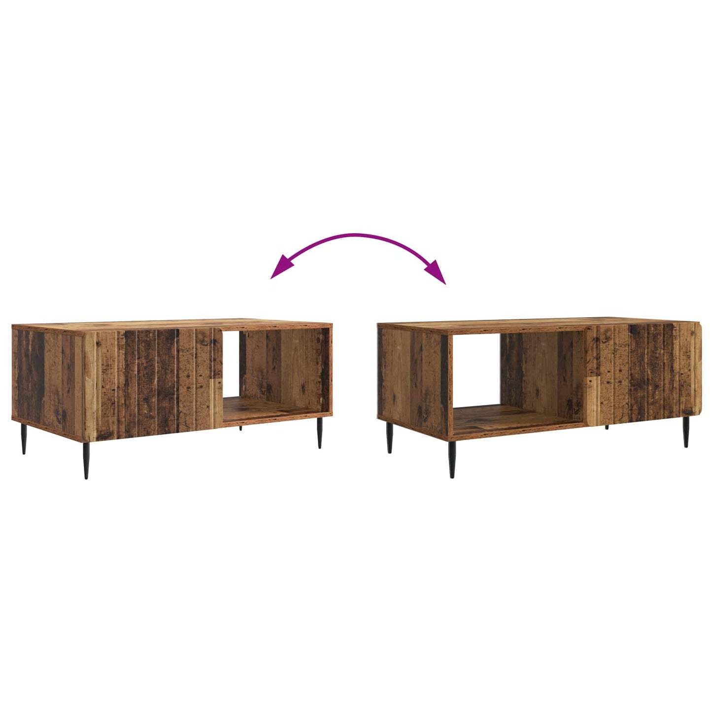 Sofabord Gammelt træ 90 x 50 x 40 cm Konstrueret træ