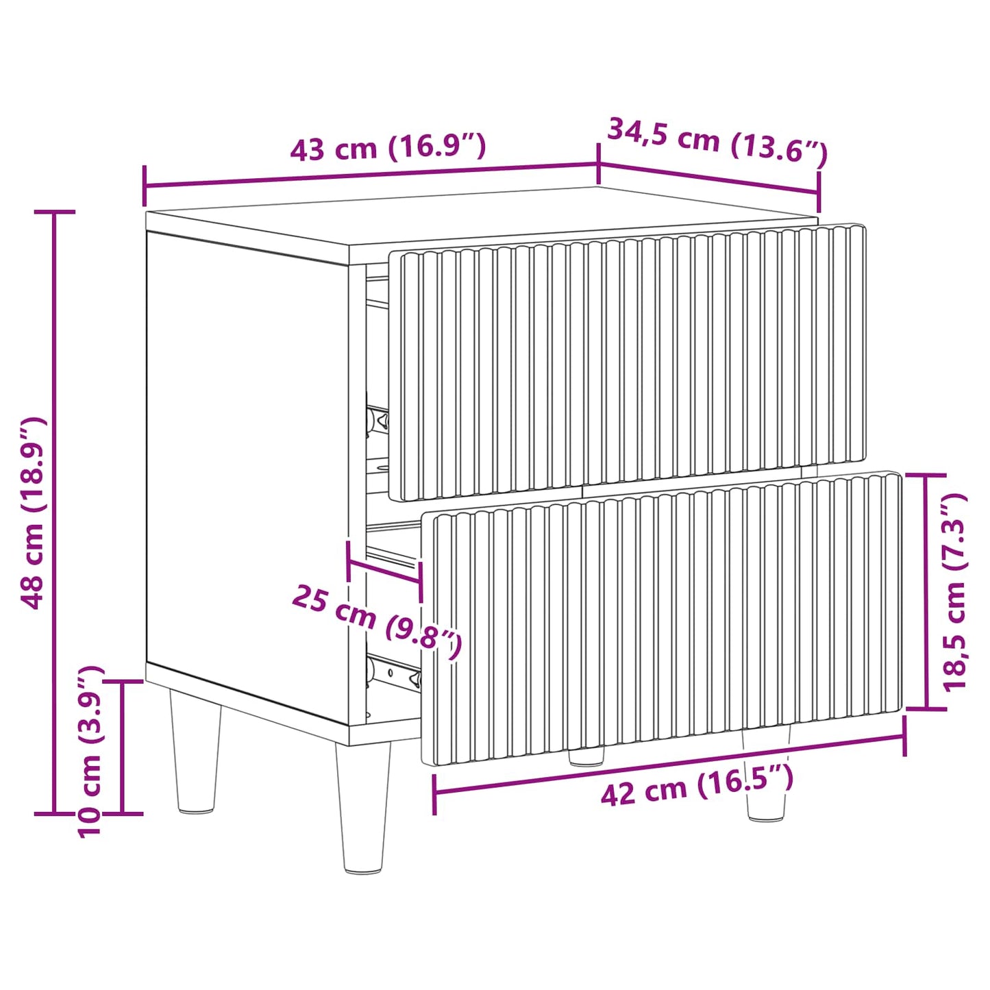 Natskab Hvid højglans 43 x 34,5 x 48 cm Konstrueret træ