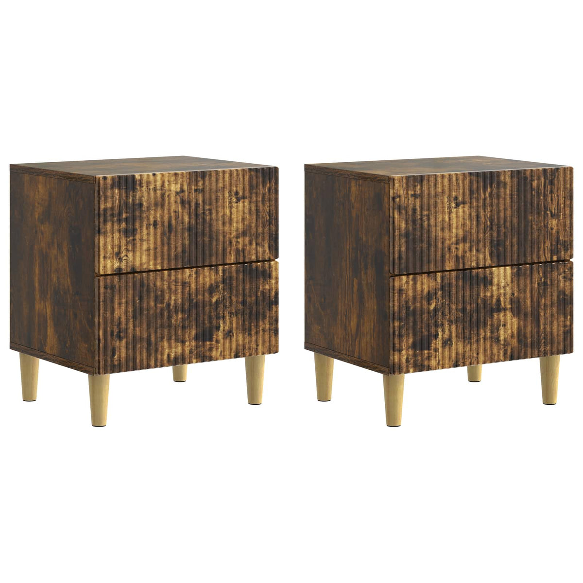 Natskab 2 stk. Røget eg 43 x 34,5 x 48 cm Konstrueret træ