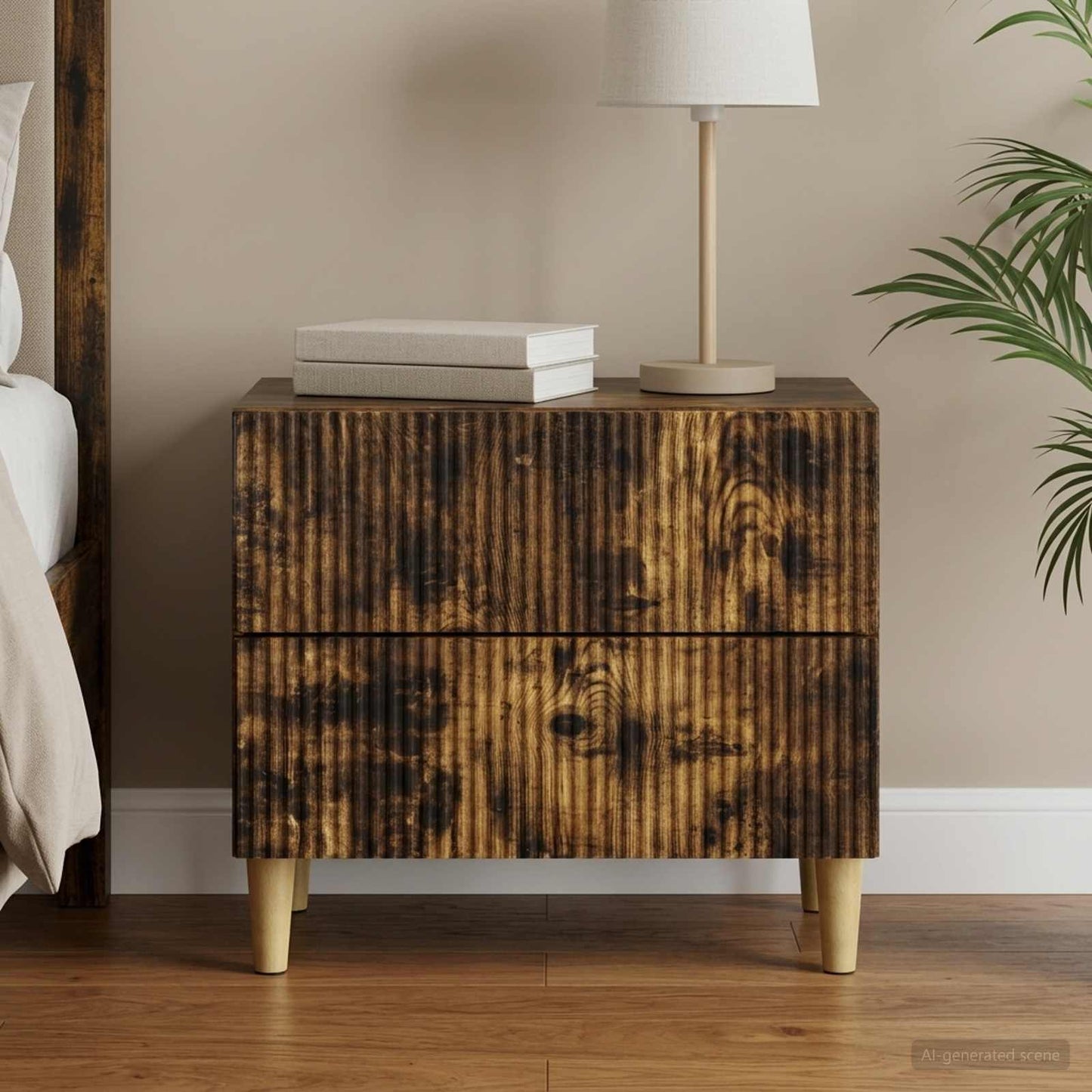 Natskab med skuffe Røget eg 62 x 34,5 x 48 cm Konstrueret træ