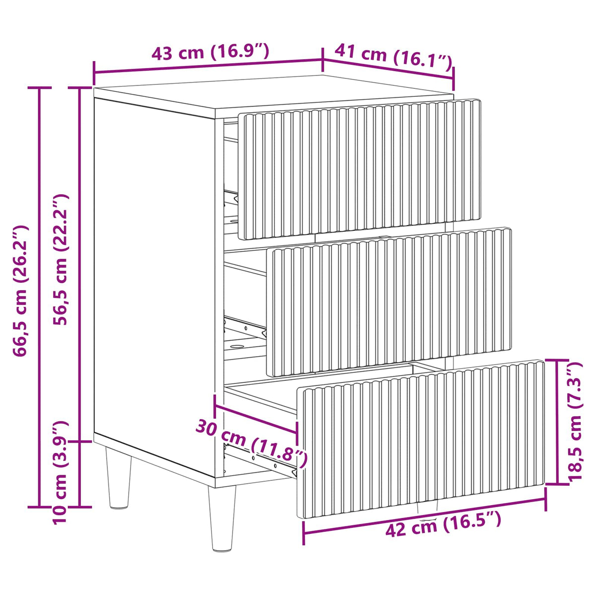 Natskab med skuffe Hvid 43 x 41 x 66,5 cm Konstrueret træ
