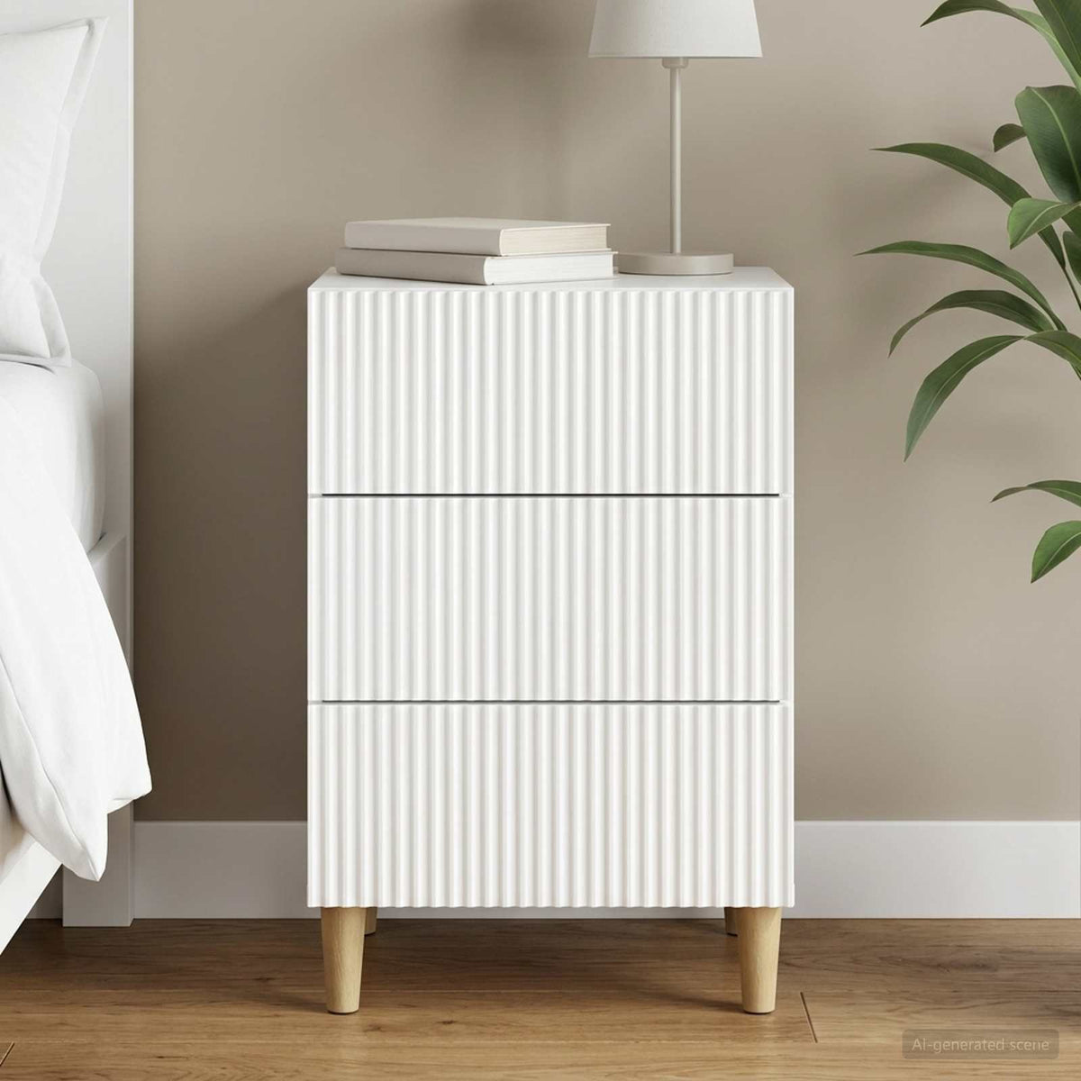 Natskab Hvid højglans 43 x 41 x 66,5 cm Konstrueret træ