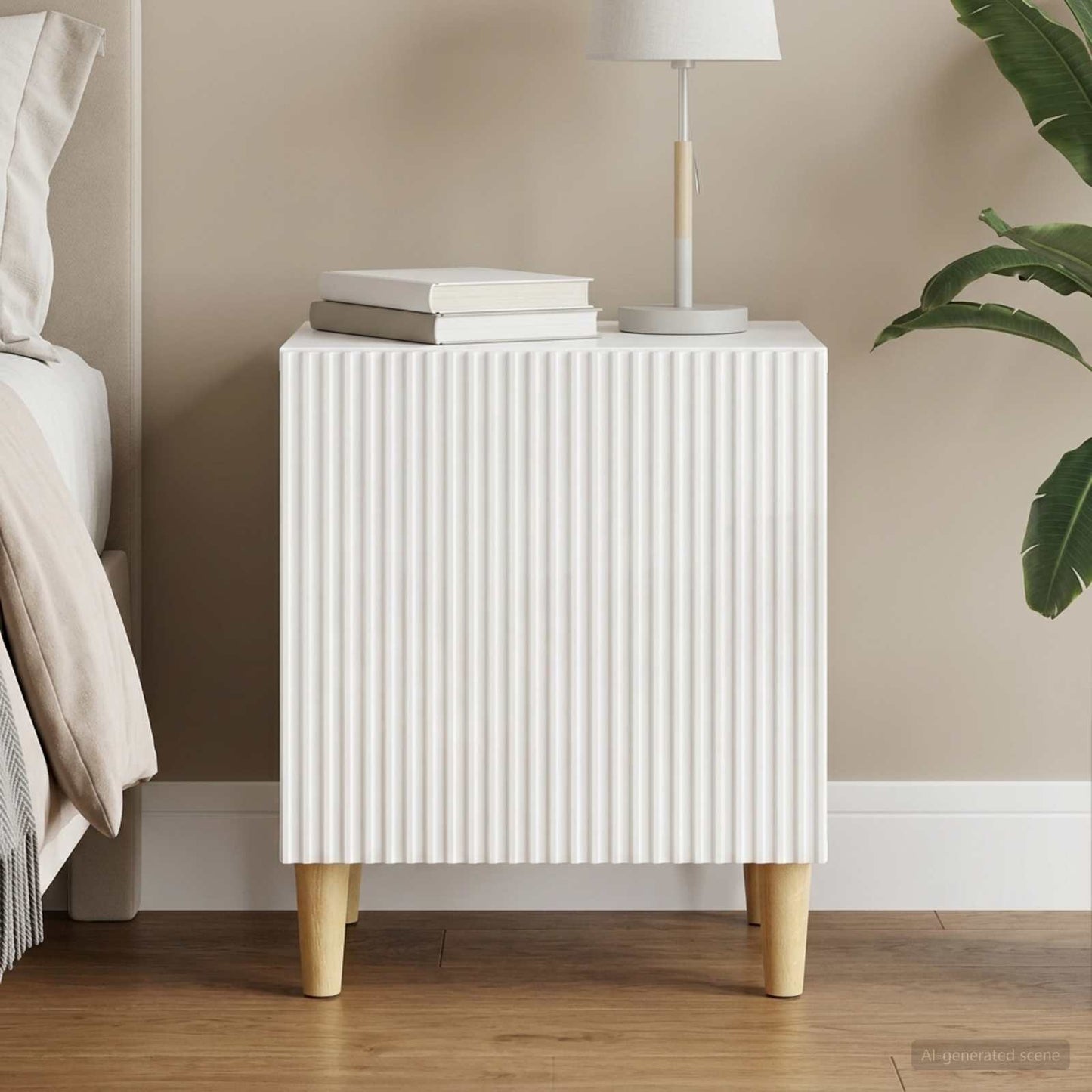 Natskab Hvid højglans 43 x 34,5 x 50 cm Konstrueret træ