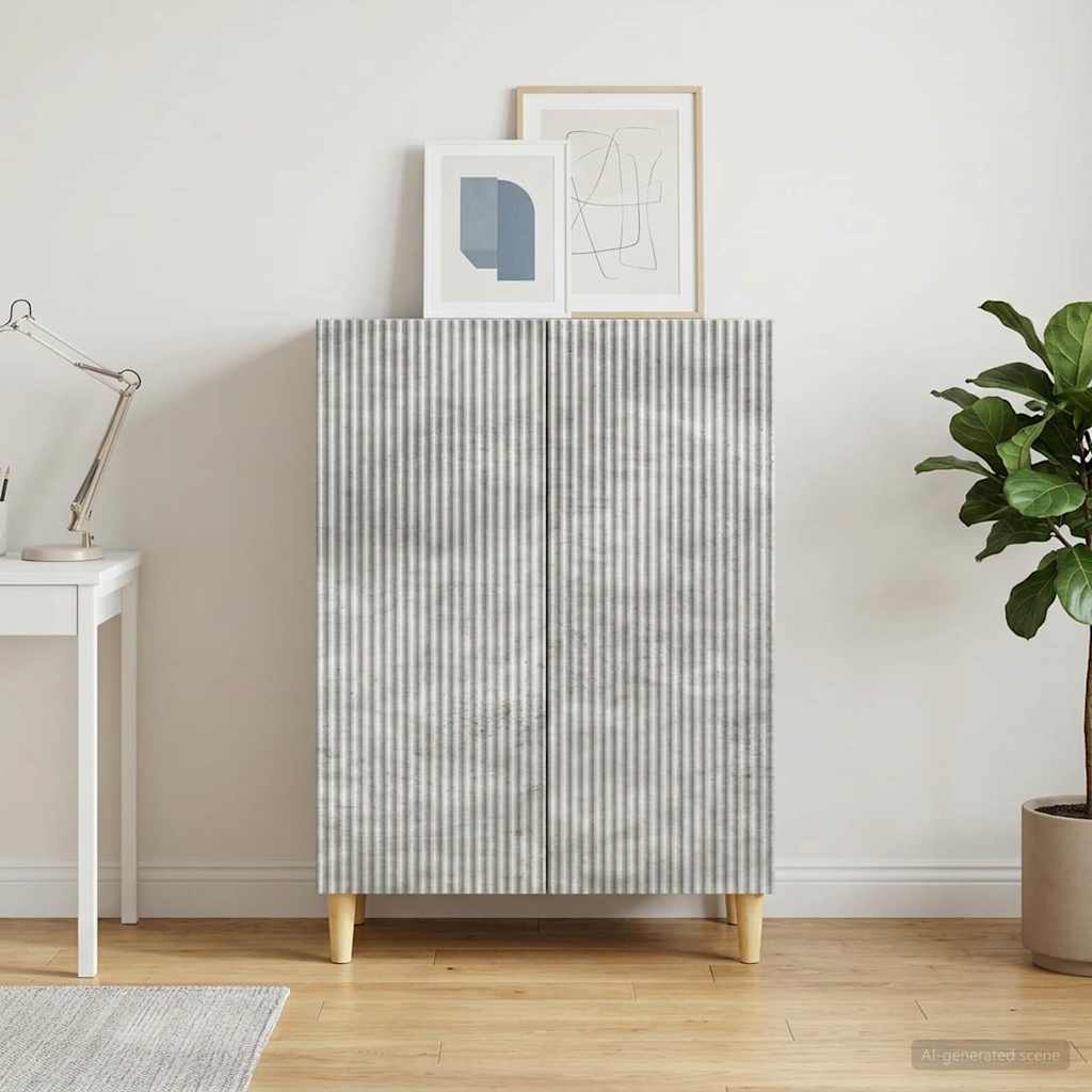 Sideboard Betongrå 66 x 34,5 x 90 cm Konstrueret træ
