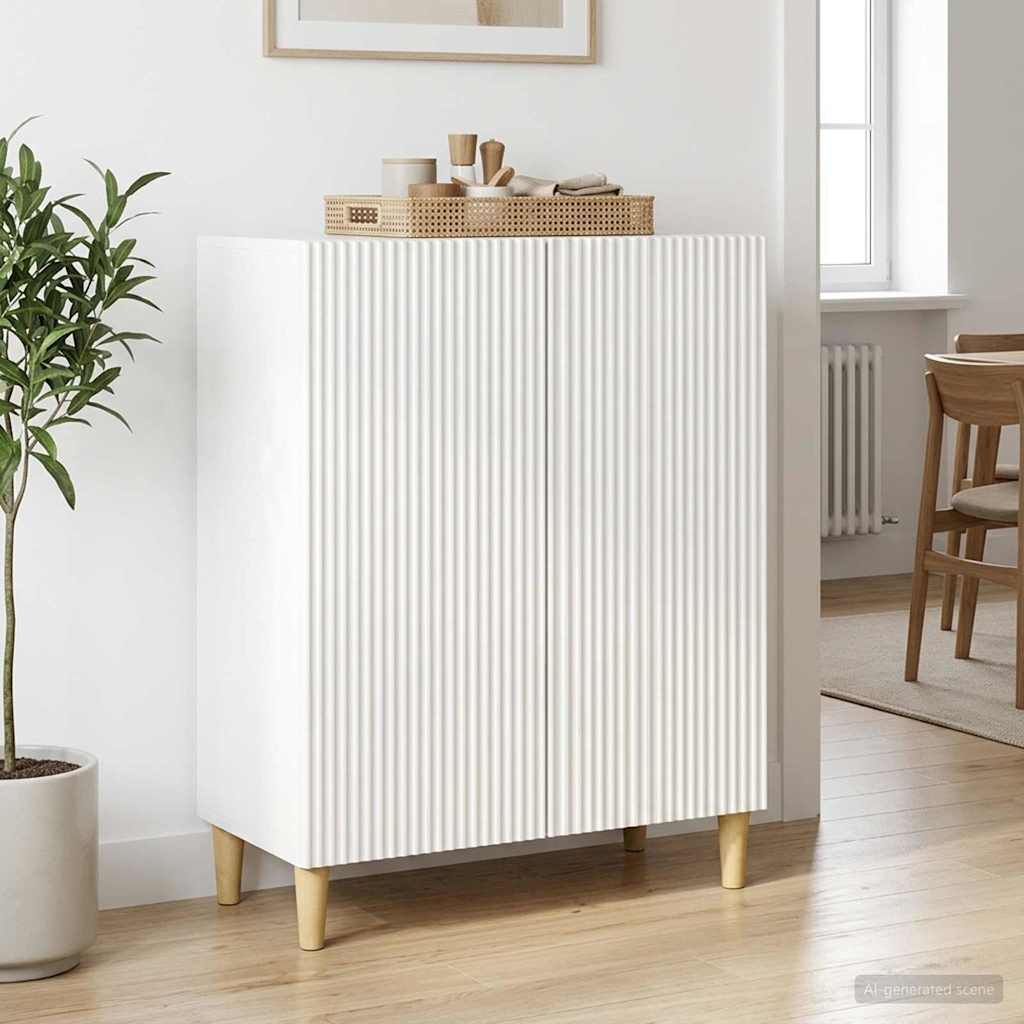Sideboard Hvid højglans 66 x 34,5 x 90 cm Konstrueret træ