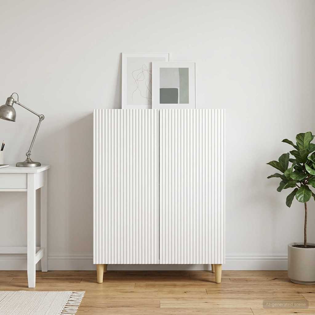Sideboard Hvid højglans 66 x 34,5 x 90 cm Konstrueret træ