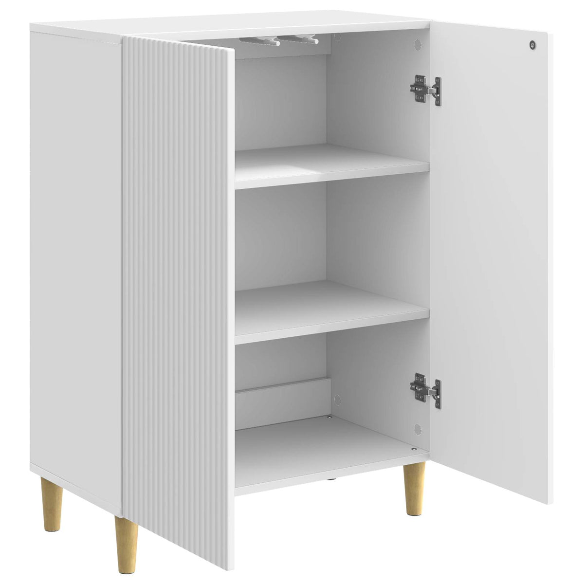 Sideboard Hvid højglans 66 x 34,5 x 90 cm Konstrueret træ