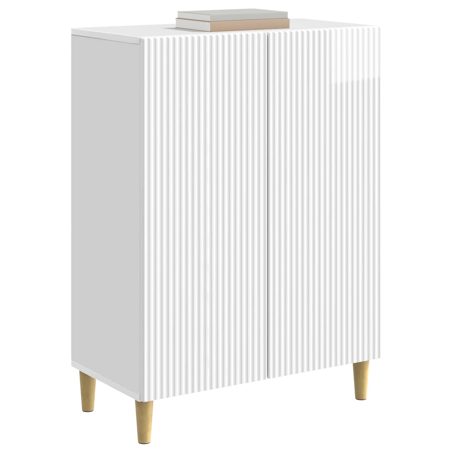 Sideboard Hvid højglans 66 x 34,5 x 90 cm Konstrueret træ