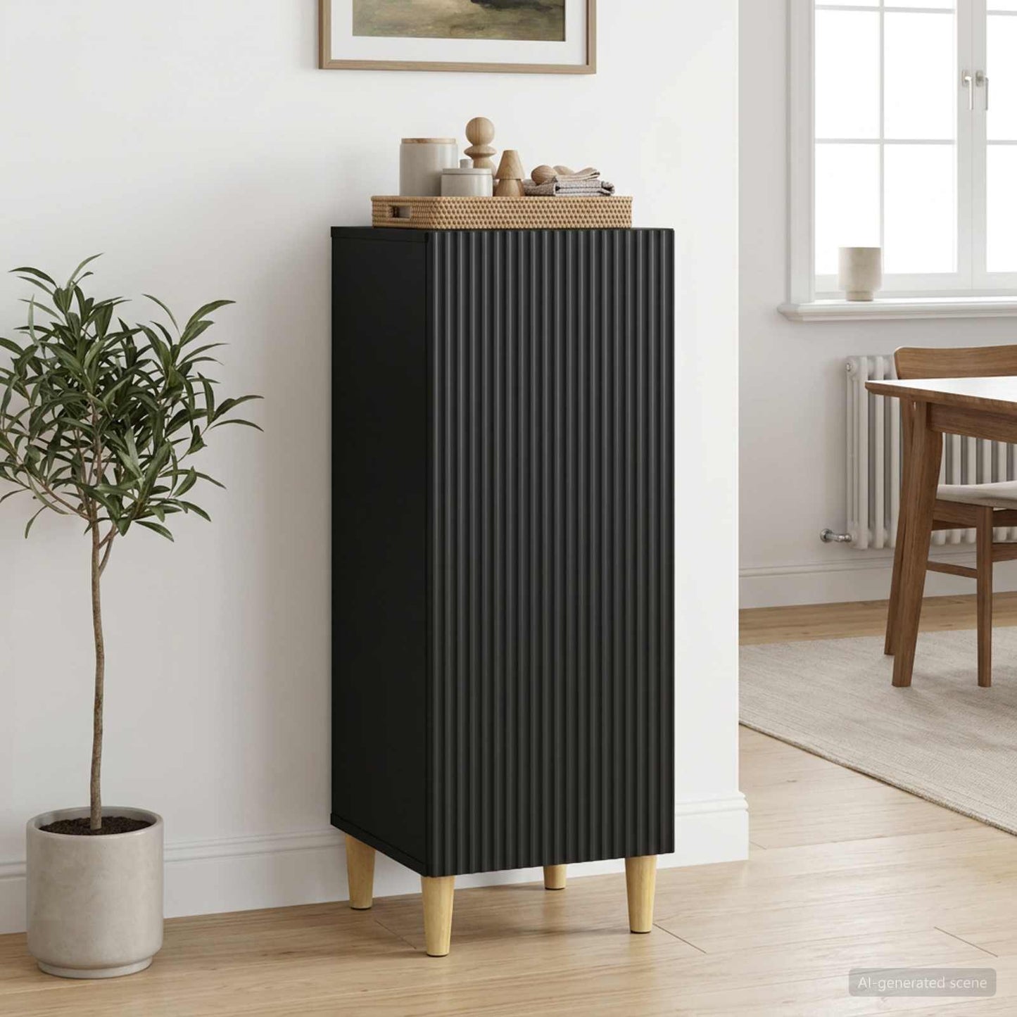 Sideboard Sort 33 x 34,5 x 90 cm Konstrueret træ