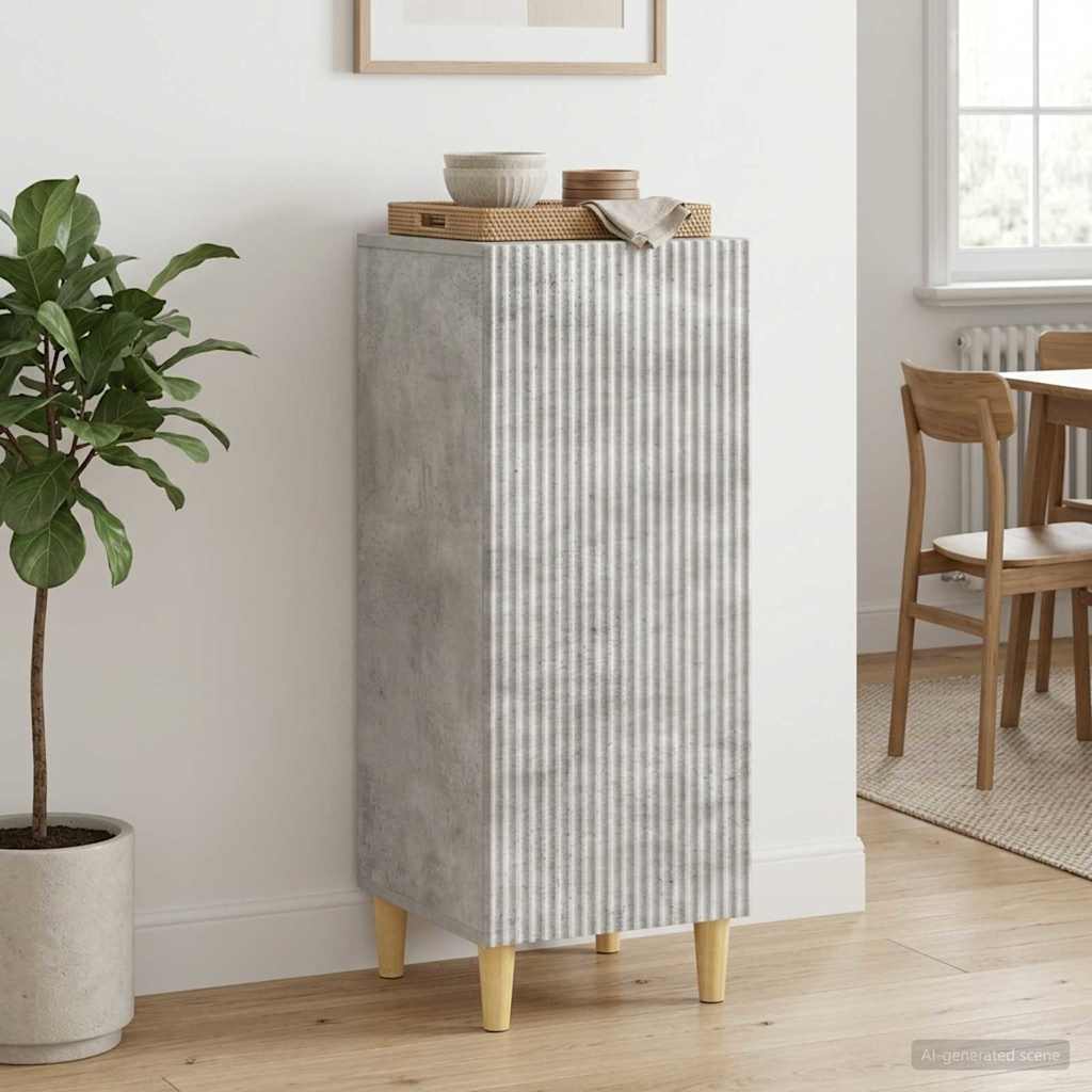 Sideboard Betongrå 33 x 34,5 x 90 cm Konstrueret træ
