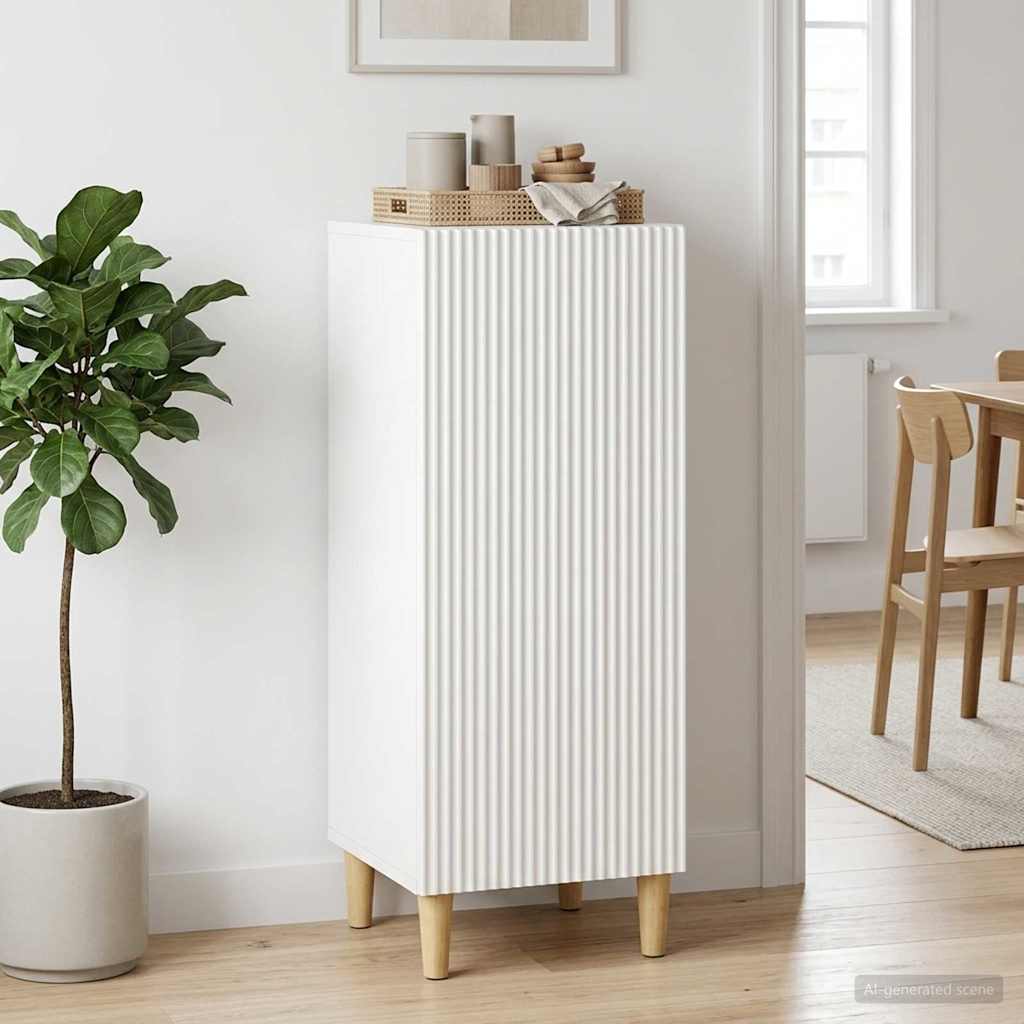 Sideboard Hvid højglans 33 x 34,5 x 90 cm Konstrueret træ