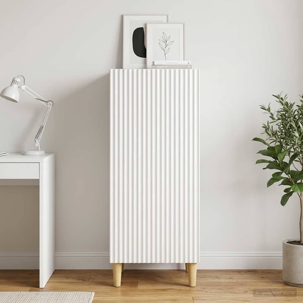 Sideboard Hvid højglans 33 x 34,5 x 90 cm Konstrueret træ