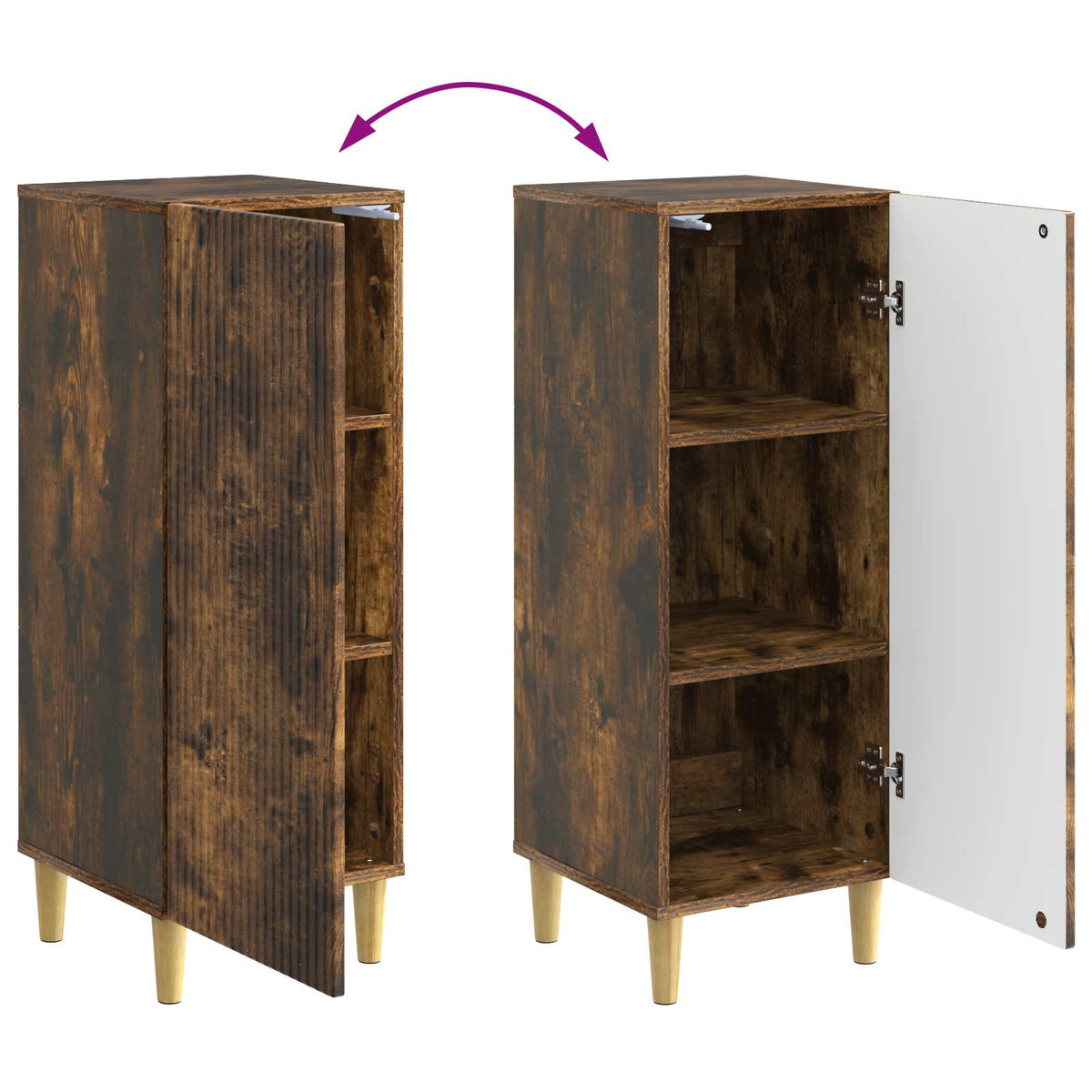 Sideboard Røget eg 33 x 34,5 x 90 cm Konstrueret træ