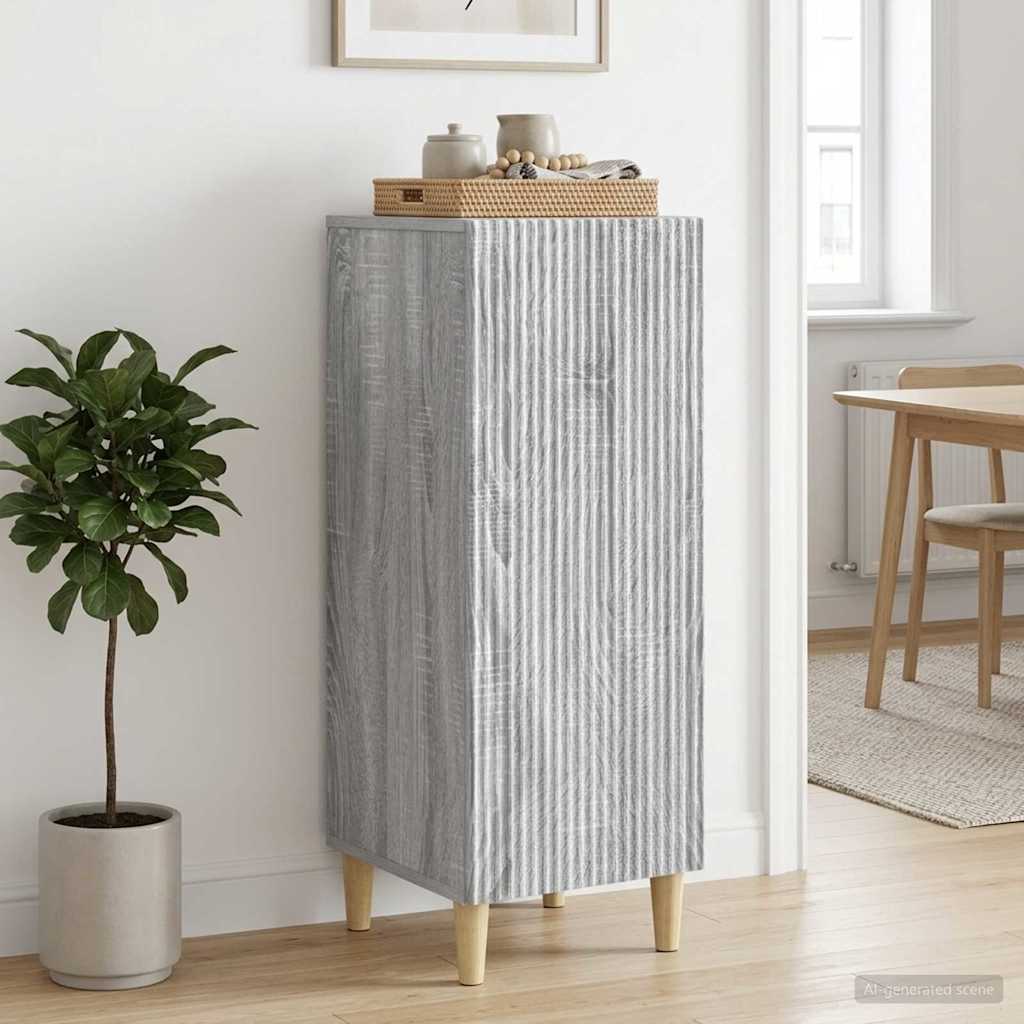 Sideboard Grå sonoma-eg 33 x 34,5 x 90 cm Konstrueret træ